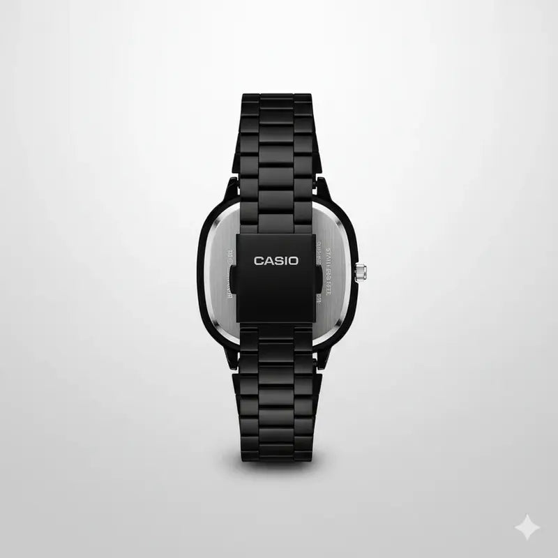 Montre Casio Analogique Noire Carrée en Métal | watchfyy