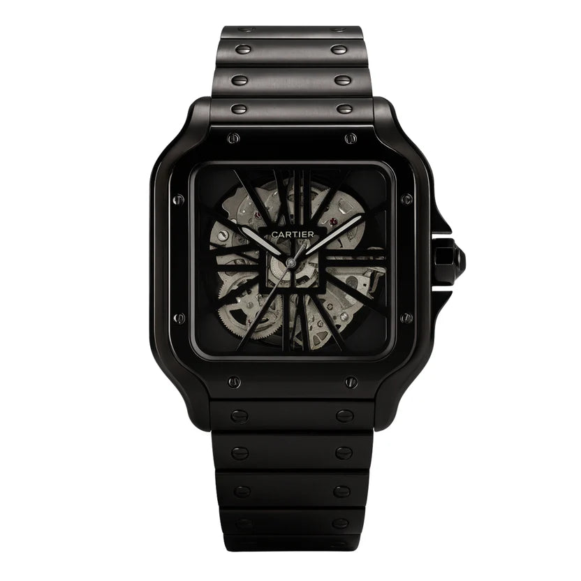 Cartier Santos Skeleton Noir – Edition Acier Black Metal