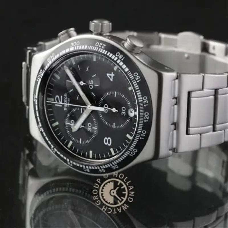 Montre Swatch Irony Chrono Cadran Noir Acier Inoxydable