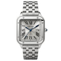 Montre Cartier Style Santos en Acier Inoxydable Argent