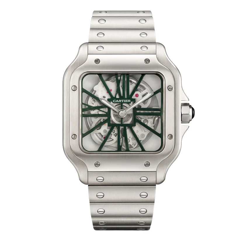Cartier Santos Skeleton Argent – Bracelet Acier Inoxydable