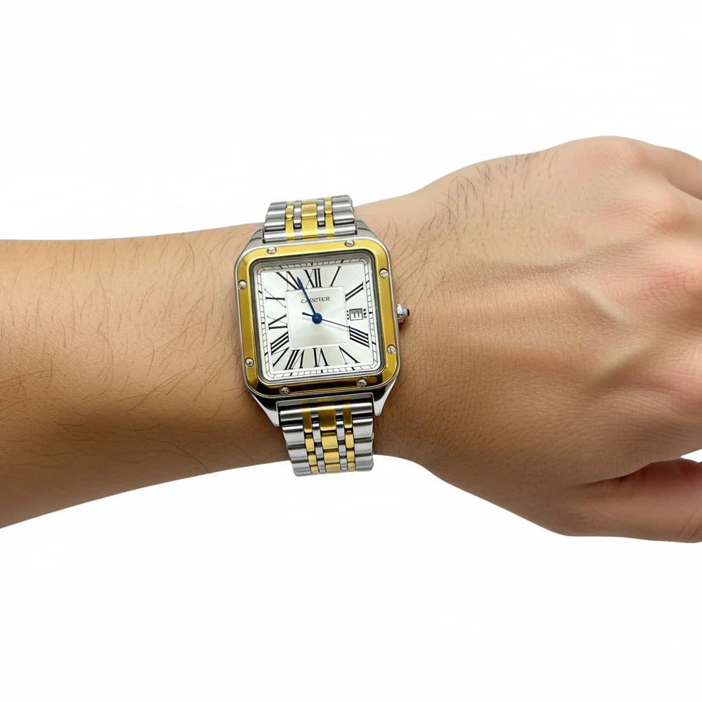 Montre Cartier Style Santos Bicolore