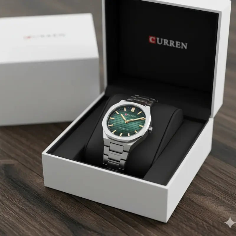 Montre Homme Curren 8456 – Cadran Vert & Design Raffiné