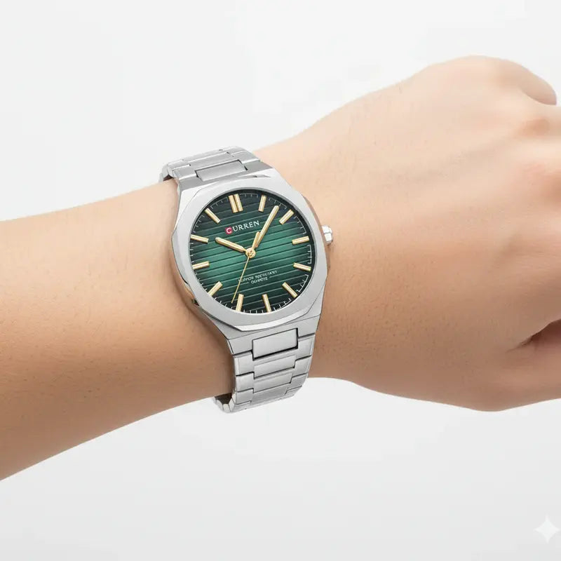 Montre Homme Curren 8456 – Cadran Vert & Design Raffiné