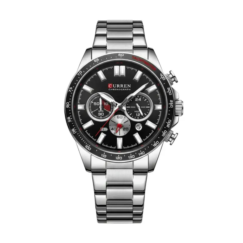 Montre Homme Curren 8418 — Finition Argent & Fonctions Chronographe