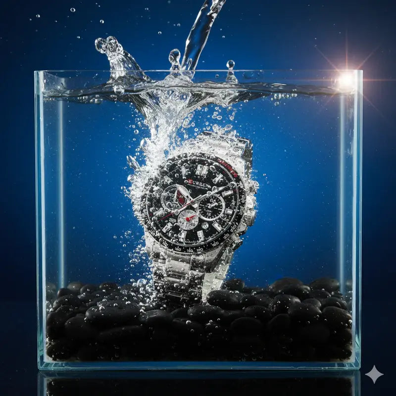 Montre Homme Curren 8418 — Finition Argent & Fonctions Chronographe