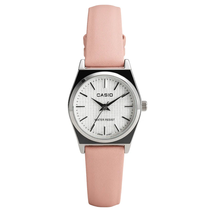 Casio Rose Élégance – Montre Femme Cuir Rose Poudré