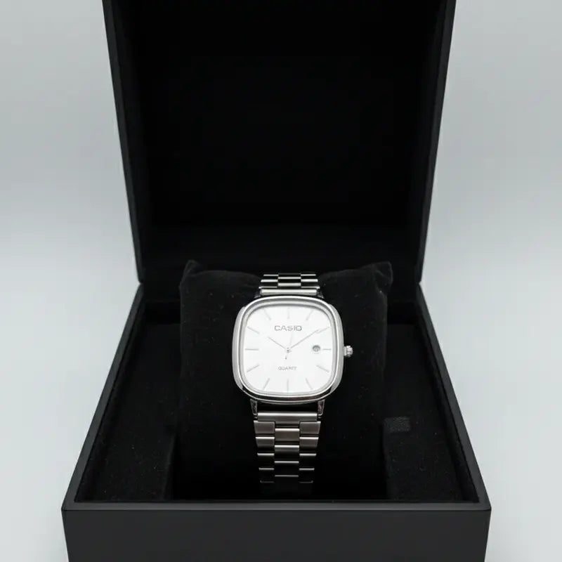 Montre casio Analogique Carrée Classique - Acier Inoxydable Argenté