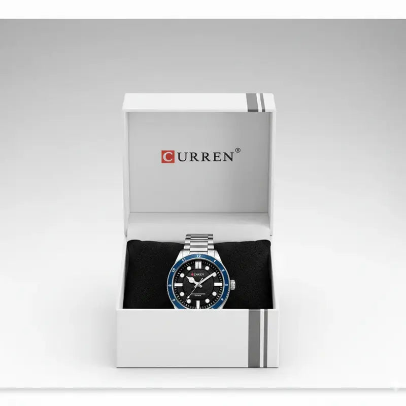 Montre Homme Curren 8450 Fond Bleu – Chronographe Acier 43 mm