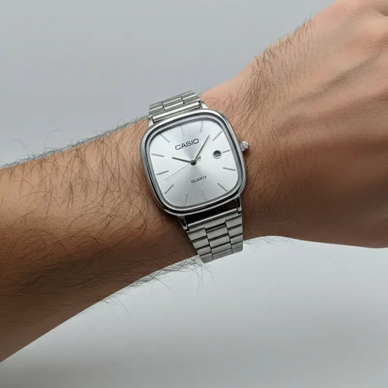 Montre casio Analogique Carrée Classique - Acier Inoxydable Argenté