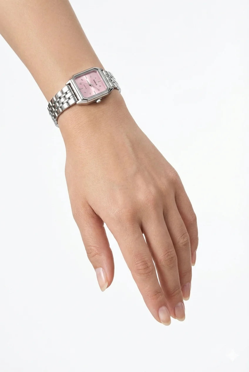 Montre Casio Femme LTP-V007 Cadran Rose Bracelet Acier Inoxydable