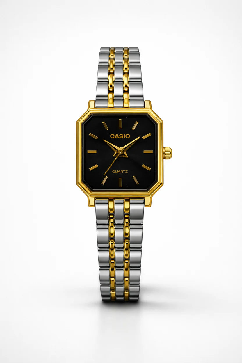 Montre Casio Femme Bicolore Cadran Noir