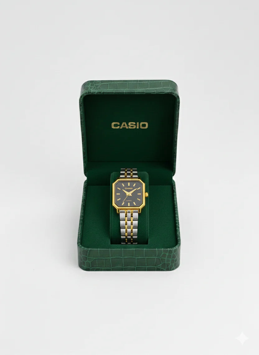 Montre Casio Femme Bicolore Cadran Noir