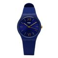 Montre Swatch Bleue Marine Élégante avec Détails Dorés