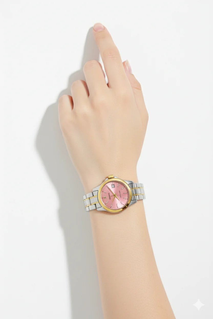 Montre Casio Femme Classique Bicolore Rose LTP